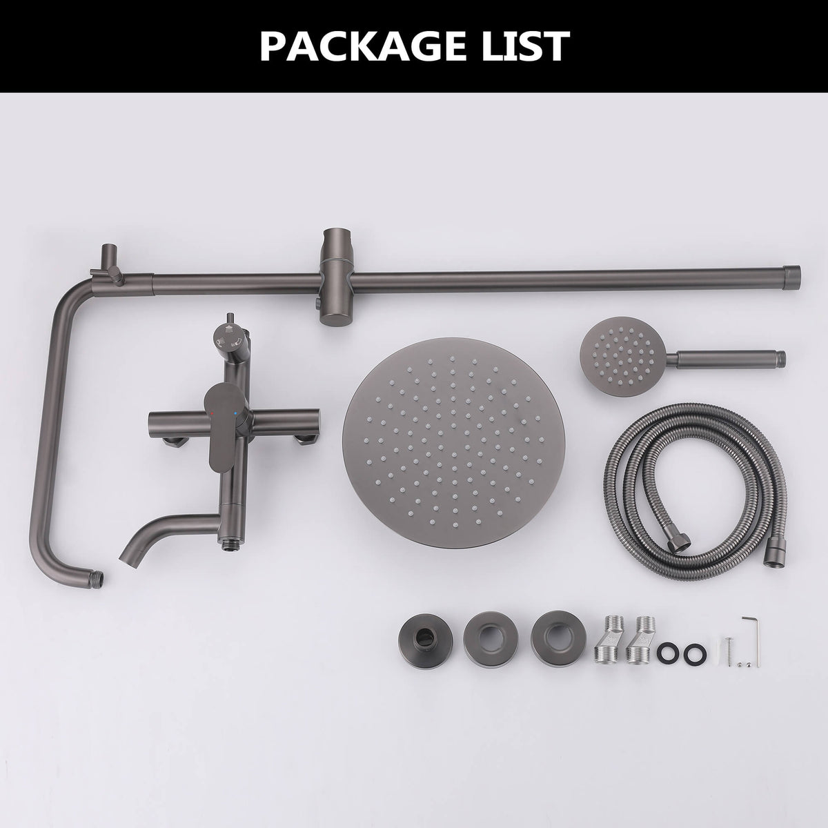 3-in-1 Outdoor Shower Set Adjustable Handheld, Rainfall & Foot Wash