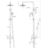 3-in-1 Outdoor Shower Set Adjustable Handheld, Rainfall & Foot Wash