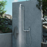 304 Stainless Steel Outdoor Shower with Handheld Shower Wall-Mounted Pool & Garden Shower