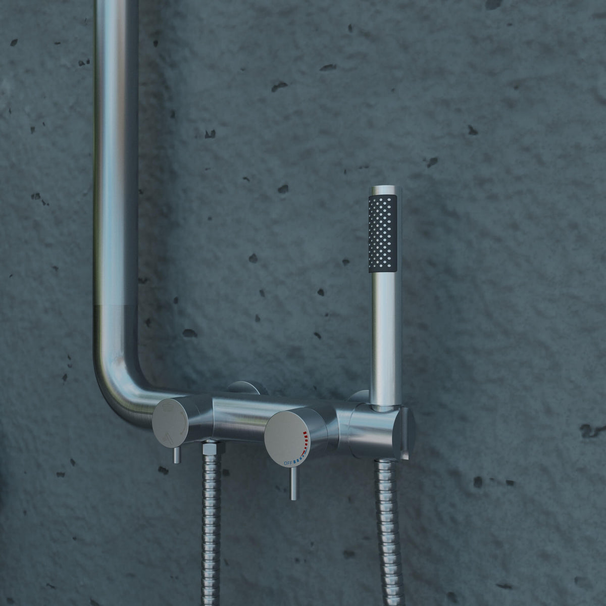 304 Stainless Steel Outdoor Shower System with Handheld Hot & Cold