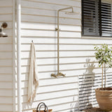 Outdoor Shower Fixtures with 10-Inch Rainfall Shower Head and Dual Handle Control