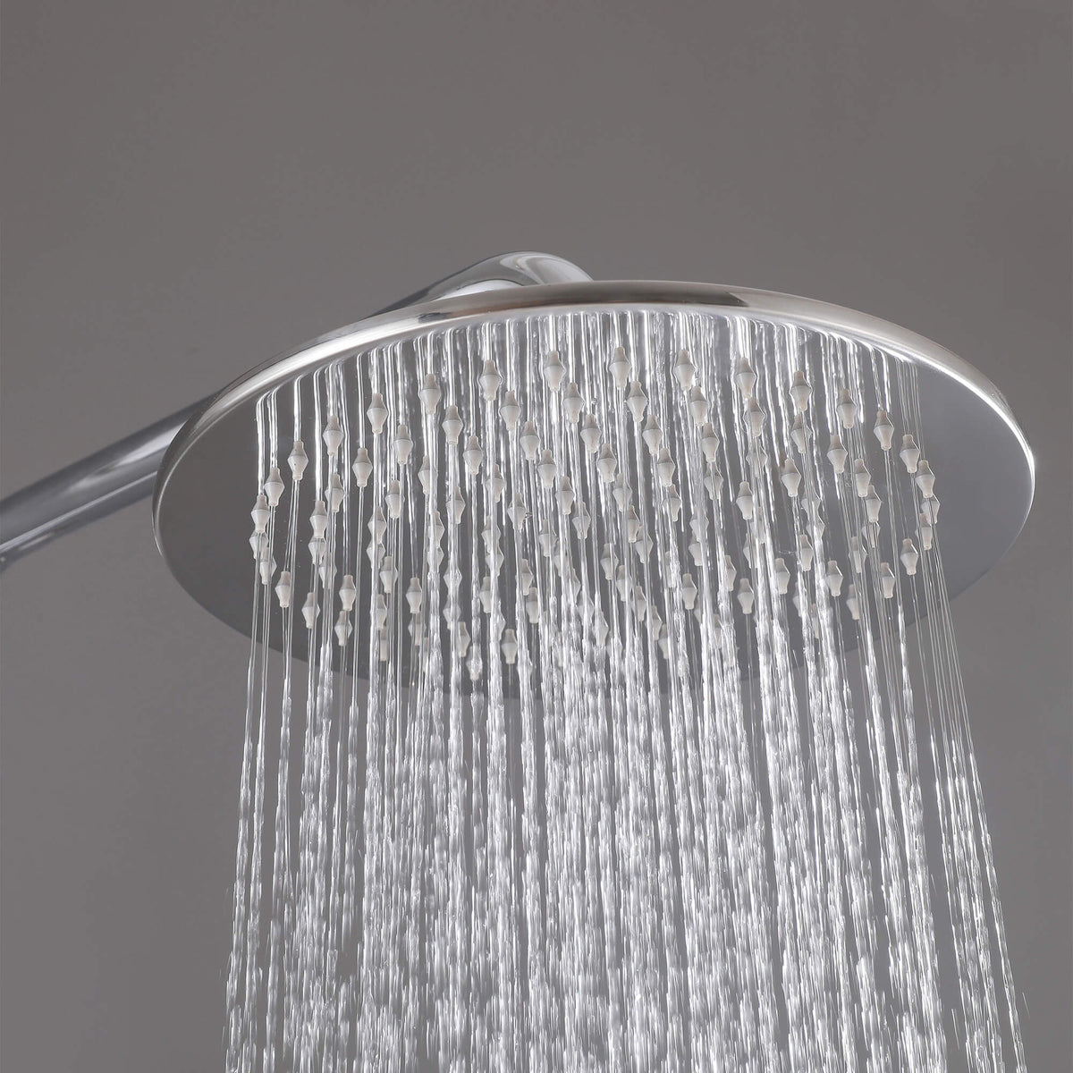 Wall-Mounted Dual Handle Outdoor Shower Fixture with 10-Inch Rain Head