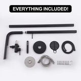 304 Stainless Steel Freestanding Outdoor Shower with Handheld Sprayer and Storage Shelf