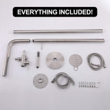 304 Stainless Steel Freestanding Outdoor Shower with Handheld Sprayer and Storage Shelf