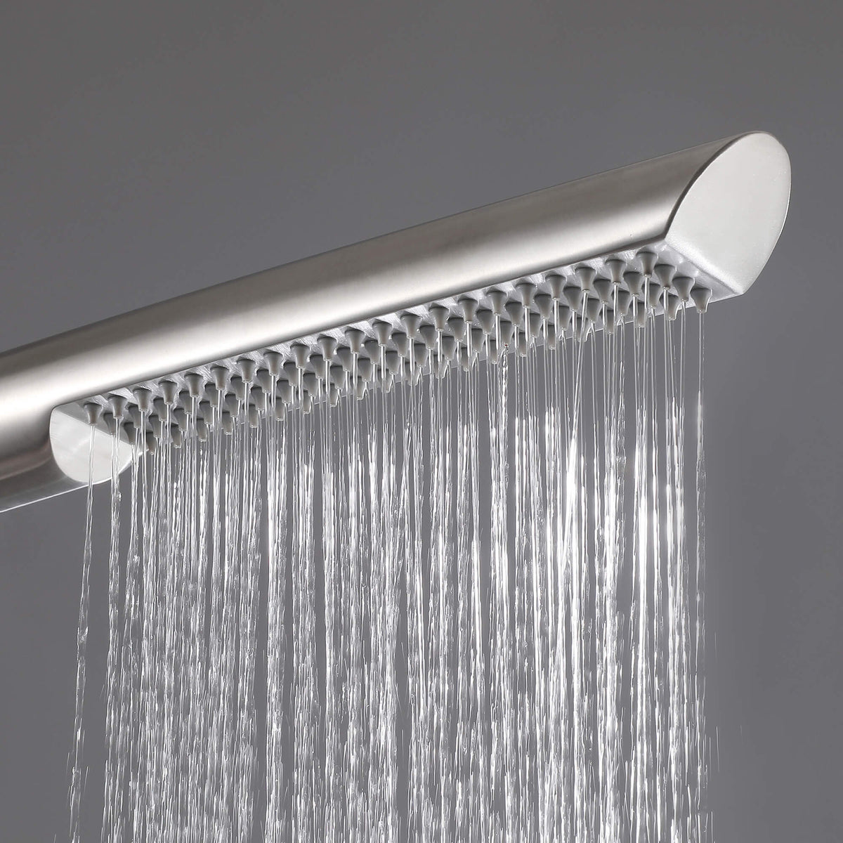 304 Stainless Steel Freestanding Outdoor Shower with Handheld Sprayer and Storage Shelf