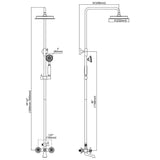 Vintage Outdoor Shower with Rainfall Head, Handheld & Tub Spout