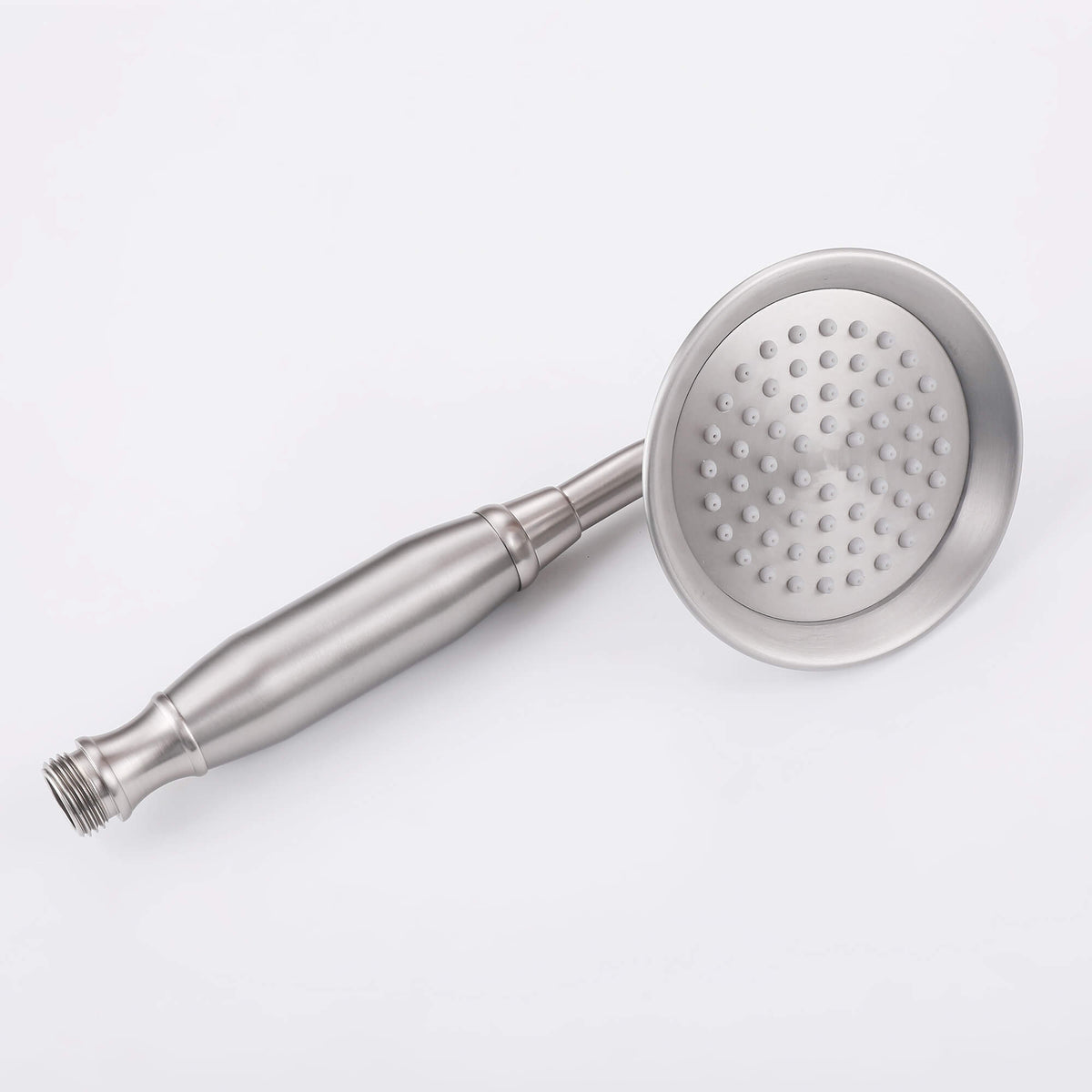 3-Function Antique Brass Outdoor Shower with Rainfall Head, Handheld Sprayer & Lower Spout