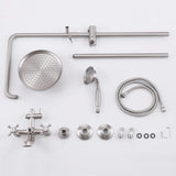 Vintage Outdoor Shower with Rainfall Head, Handheld & Tub Spout