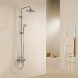 Vintage Outdoor Shower with Rainfall Head, Handheld & Tub Spout