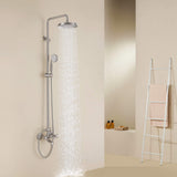 Vintage Outdoor Shower with Rainfall Head, Handheld & Tub Spout