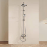 Vintage Outdoor Shower with Rainfall Head, Handheld & Tub Spout