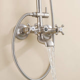 Vintage Outdoor Shower with Rainfall Head, Handheld & Tub Spout