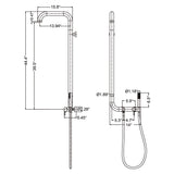 304 Stainless Steel Outdoor Shower with Handheld Shower Wall-Mounted Pool & Garden Shower
