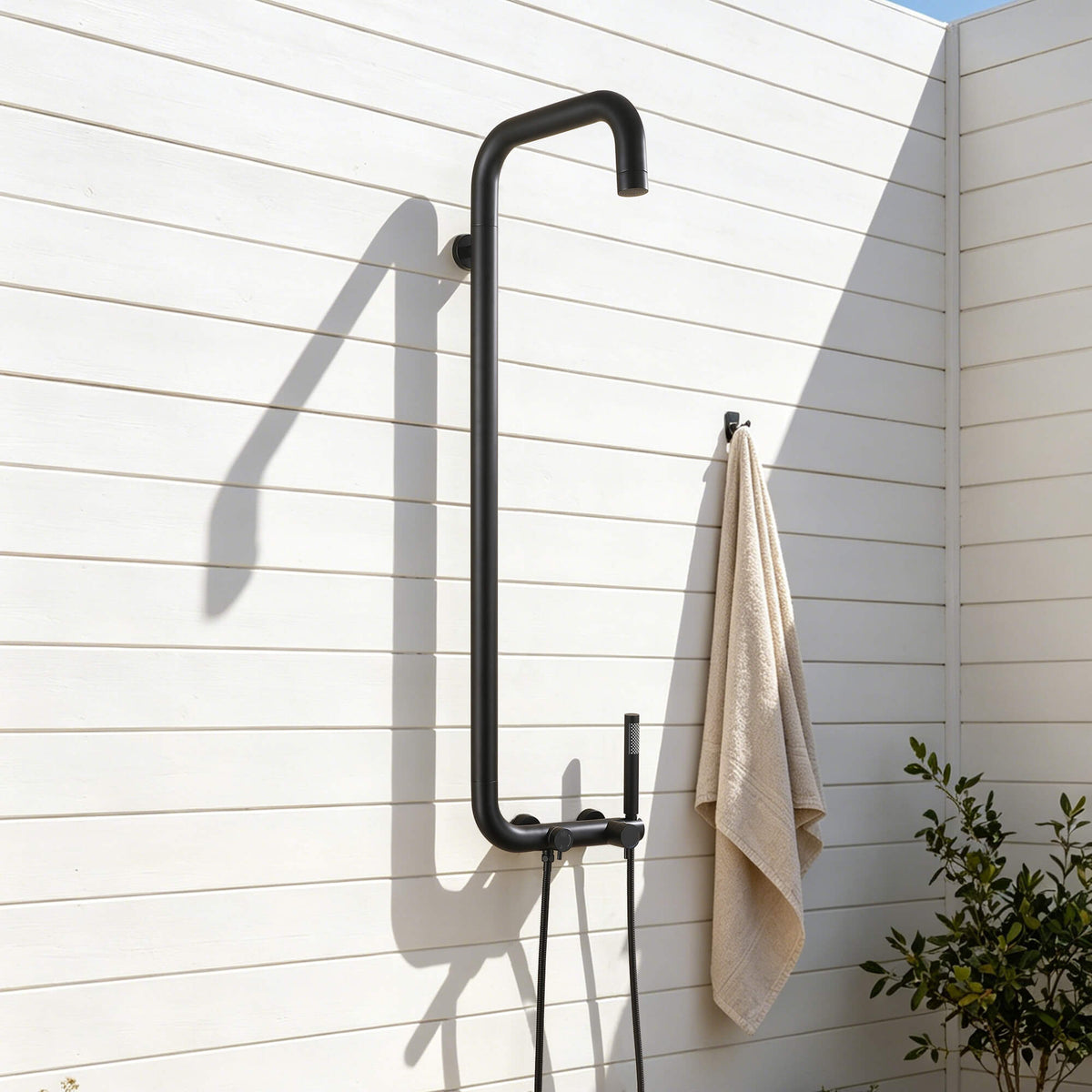 304 Stainless Steel Outdoor Shower System with Handheld Hot & Cold