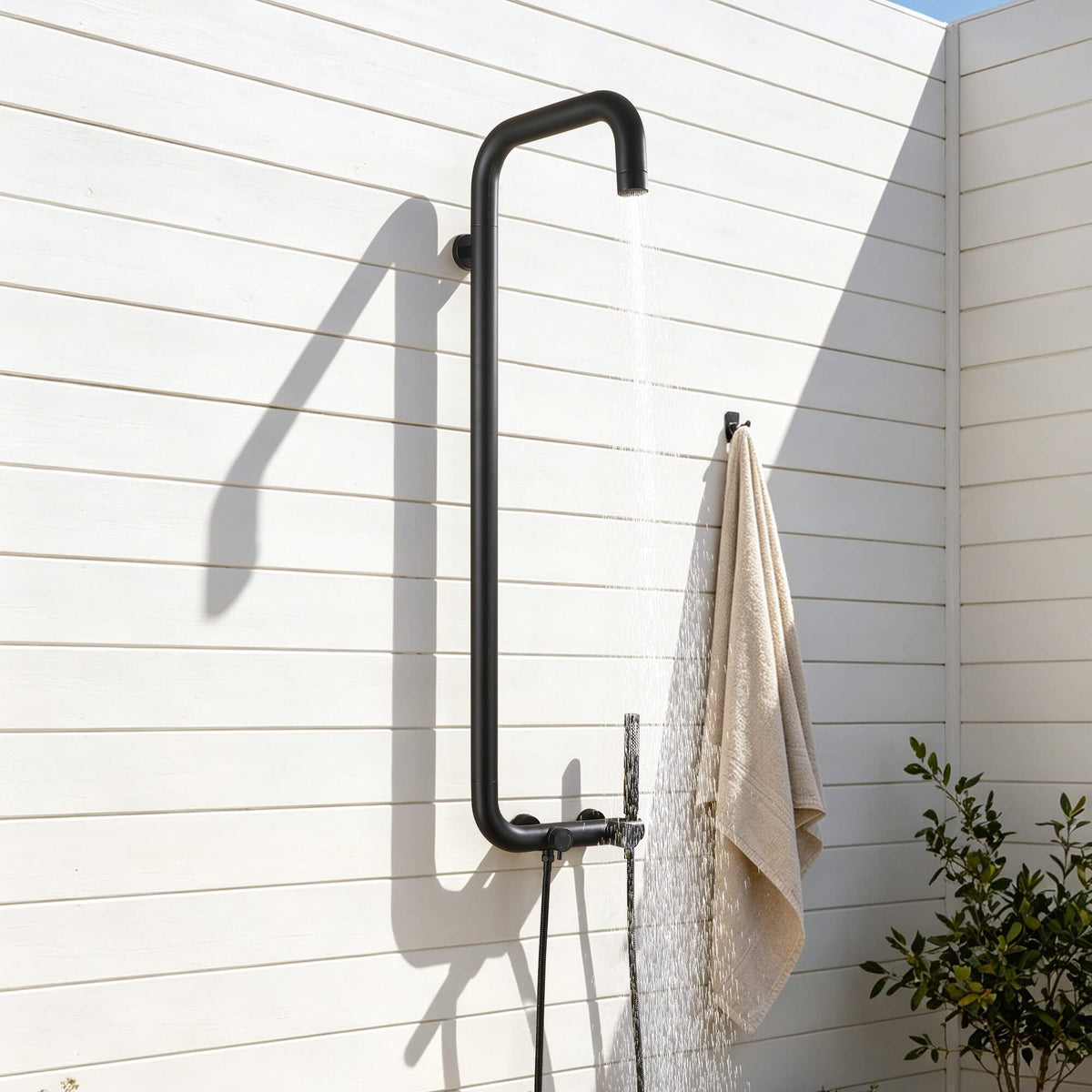 304 Stainless Steel Outdoor Shower System with Handheld Hot & Cold