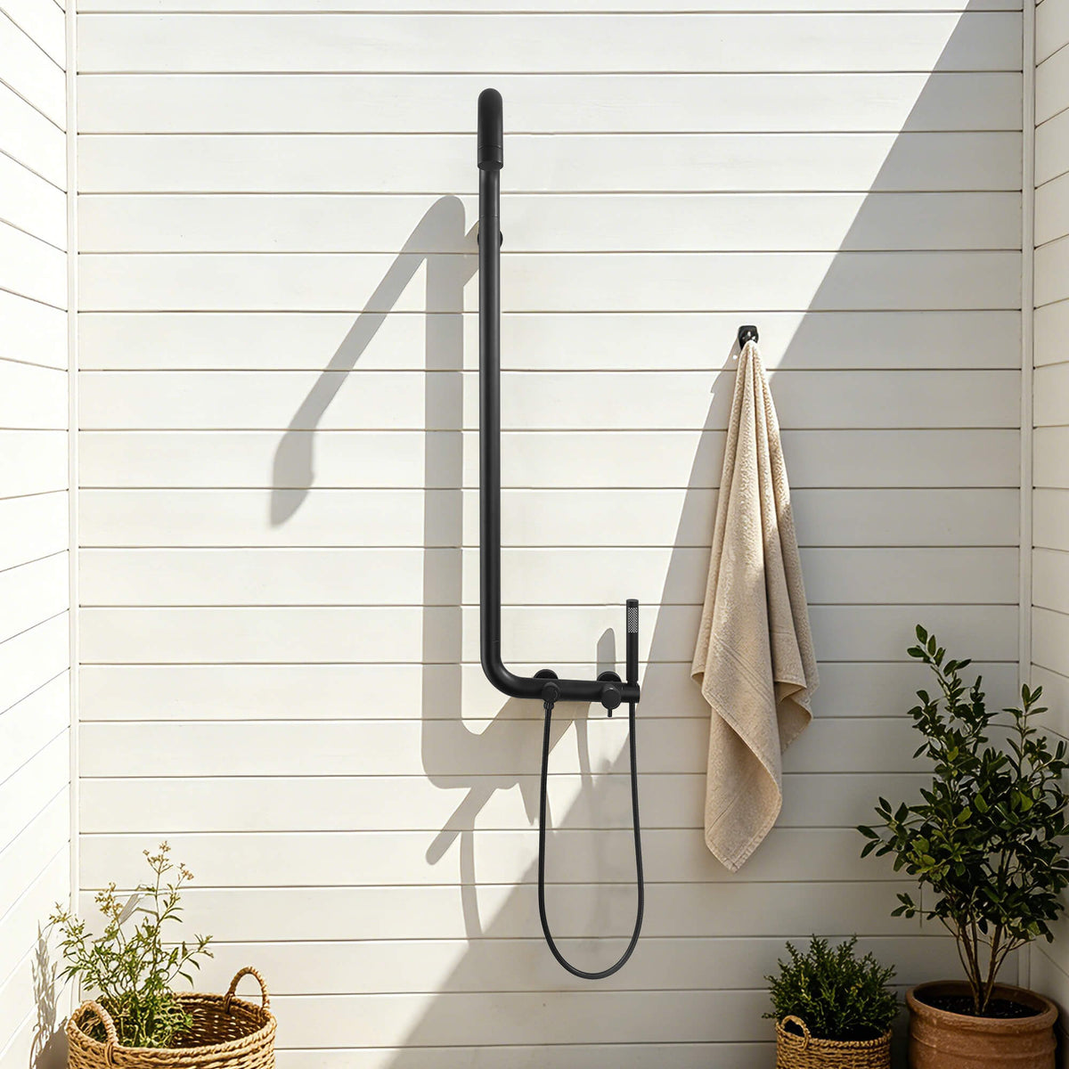 304 Stainless Steel Outdoor Shower System with Handheld Hot & Cold