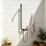 304 Stainless Steel Outdoor Shower with Handheld Shower Wall-Mounted Pool & Garden Shower