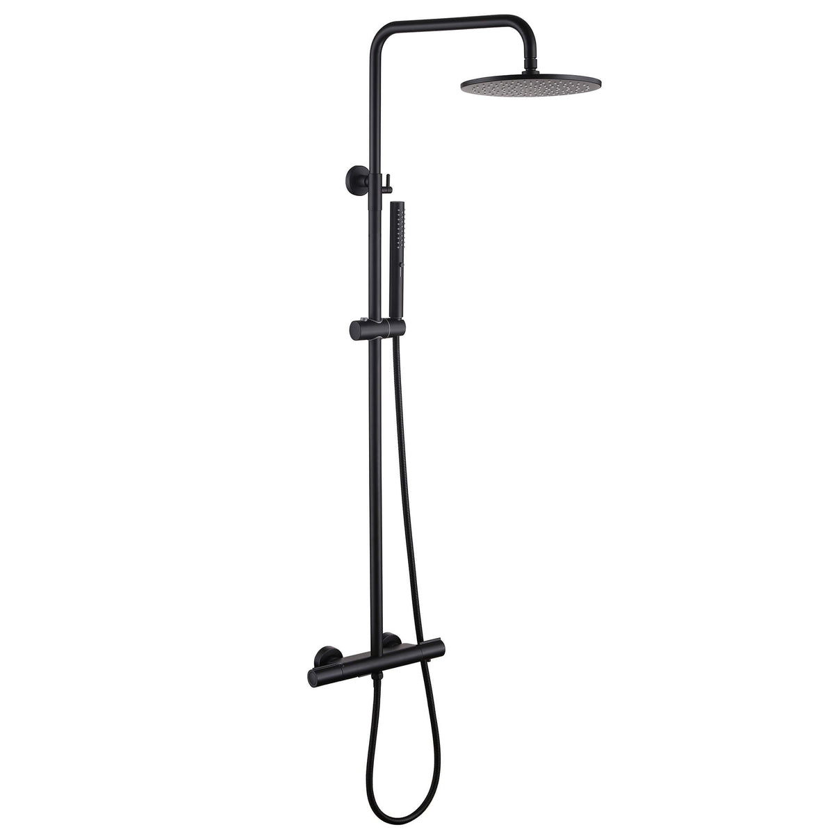 3-Function Thermostatic Shower Set with Rainfall Shower and Handheld Wand