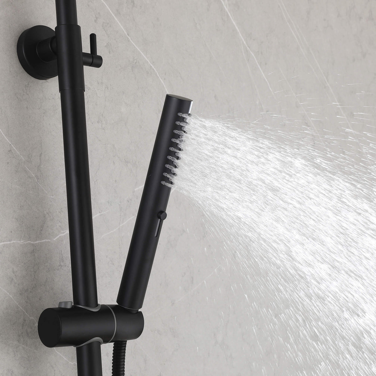 3-Function Thermostatic Shower Set with Rainfall Shower and Handheld Wand