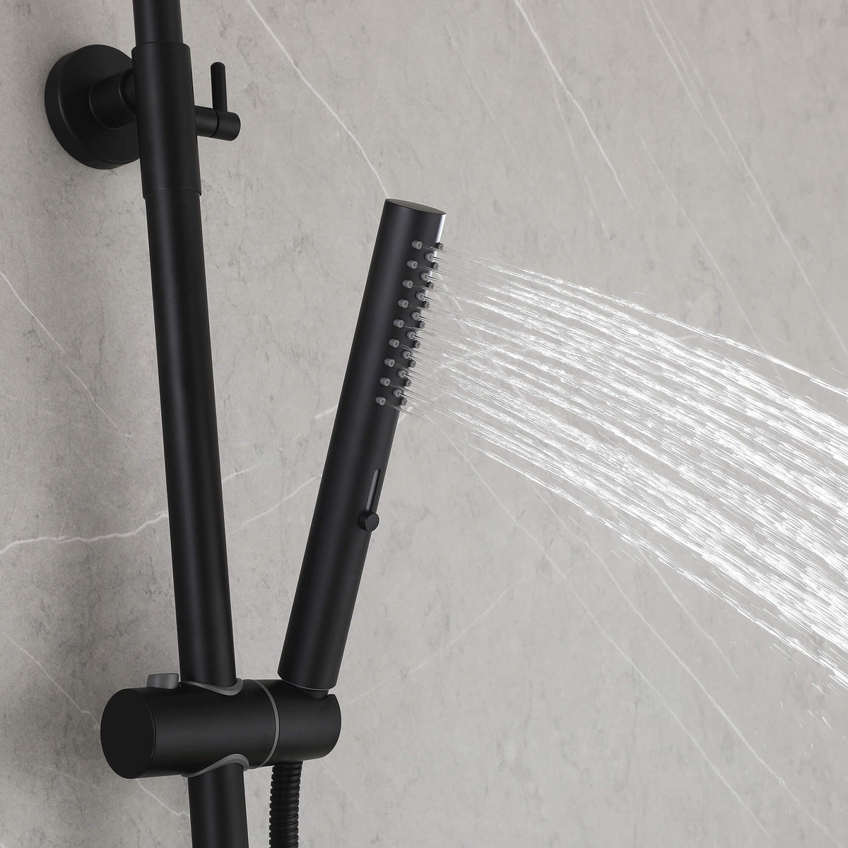 3-Function Thermostatic Shower Set with Rainfall Shower and Handheld Wand