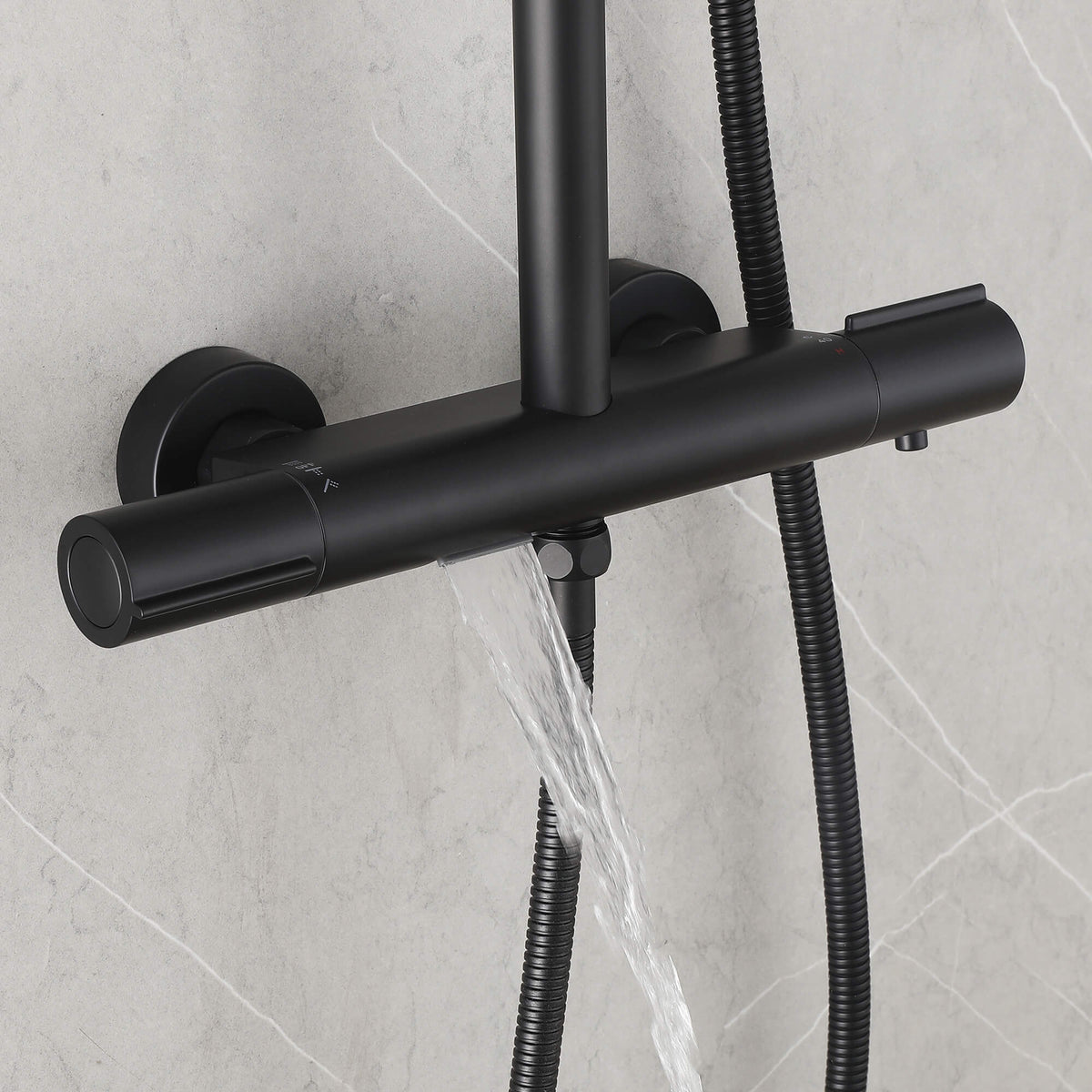 3-Function Thermostatic Shower Set with Rainfall Shower and Handheld Wand