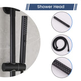 3-Function Thermostatic Shower Set with Rainfall Shower and Handheld Wand