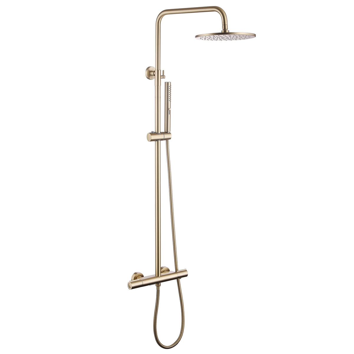3-Function Thermostatic Shower Set with Rainfall Shower and Handheld Wand