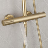 3-Function Thermostatic Shower Set with Rainfall Shower and Handheld Wand