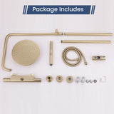 3-Function Thermostatic Shower Set with Rainfall Shower and Handheld Wand