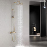 3-Function Thermostatic Shower Set with Rainfall Shower and Handheld Wand