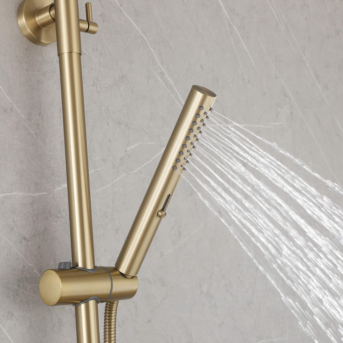 3-Function Thermostatic Shower Set with Rainfall Shower and Handheld Wand