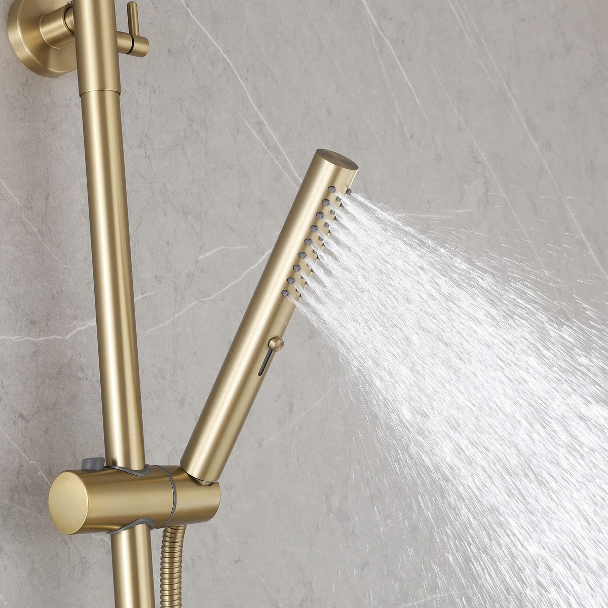 3-Function Thermostatic Shower Set with Rainfall Shower and Handheld Wand