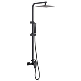 Wall-Mounted Height Adjustable 304 Stainless Steel Outdoor Shower with Square Rainfall Shower Head