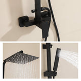 Wall-Mounted Height Adjustable 304 Stainless Steel Outdoor Shower with Square Rainfall Shower Head