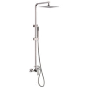 Wall-Mounted Height Adjustable 304 Stainless Steel Outdoor Shower with Square Rainfall Shower Head