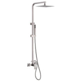 Wall-Mounted Height Adjustable 304 Stainless Steel Outdoor Shower with Square Rainfall Shower Head