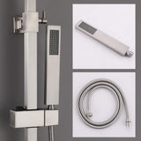 Wall-Mounted Height Adjustable 304 Stainless Steel Outdoor Shower with Square Rainfall Shower Head
