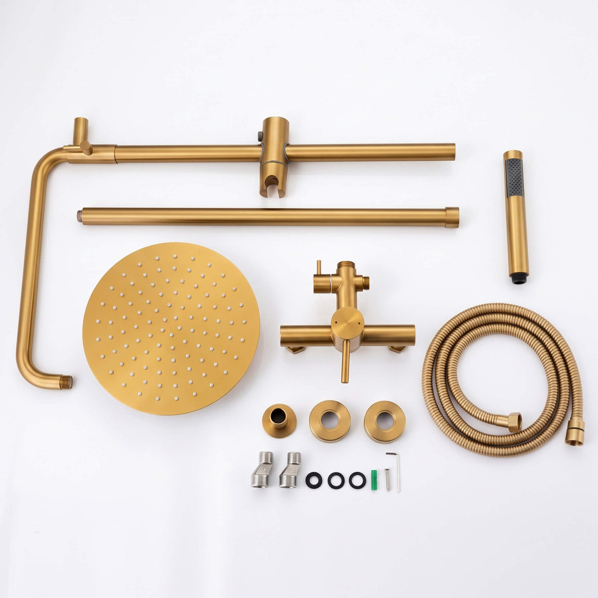 316 Stainless Steel Wall-Mounted Outdoor Shower with Rainfall Shower Head and Handheld Sprayer
