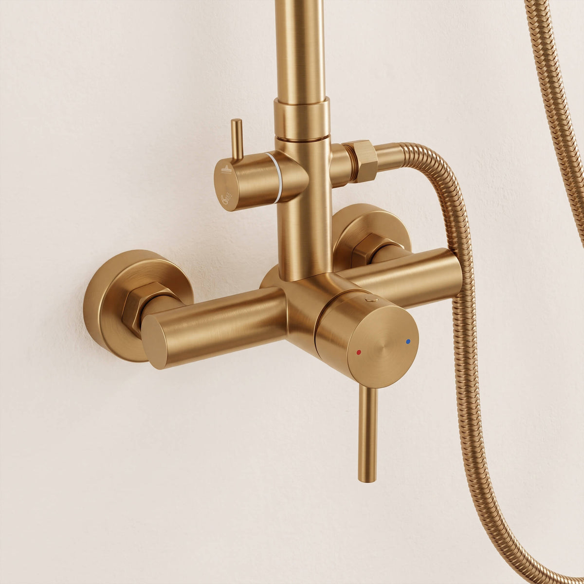 316 Stainless Steel Wall-Mounted Outdoor Shower with Rainfall Shower Head and Handheld Sprayer
