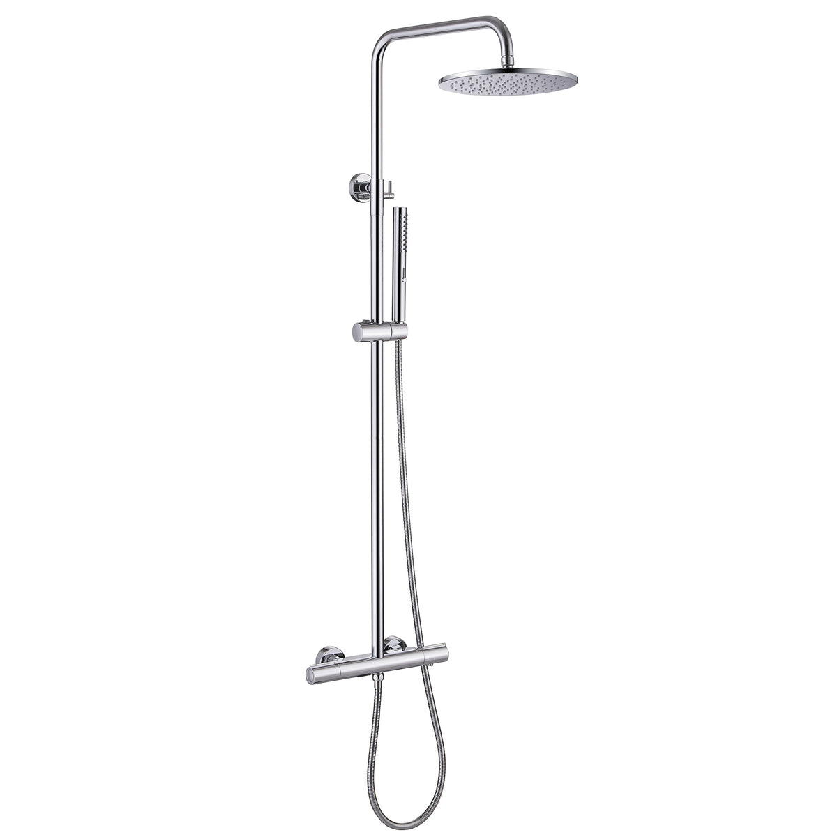 3-Function Thermostatic Shower Set with Rainfall Shower and Handheld Wand