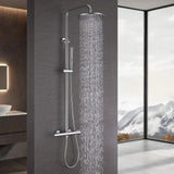 3-Function Thermostatic Shower Set with Rainfall Shower and Handheld Wand