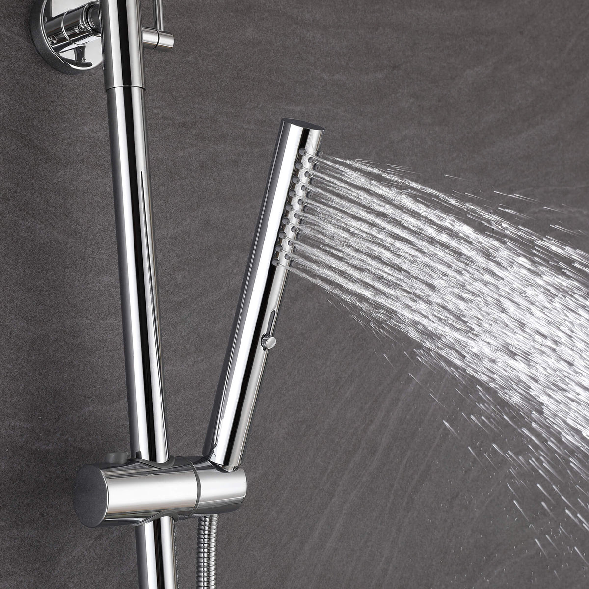 3-Function Thermostatic Shower Set with Rainfall Shower and Handheld Wand
