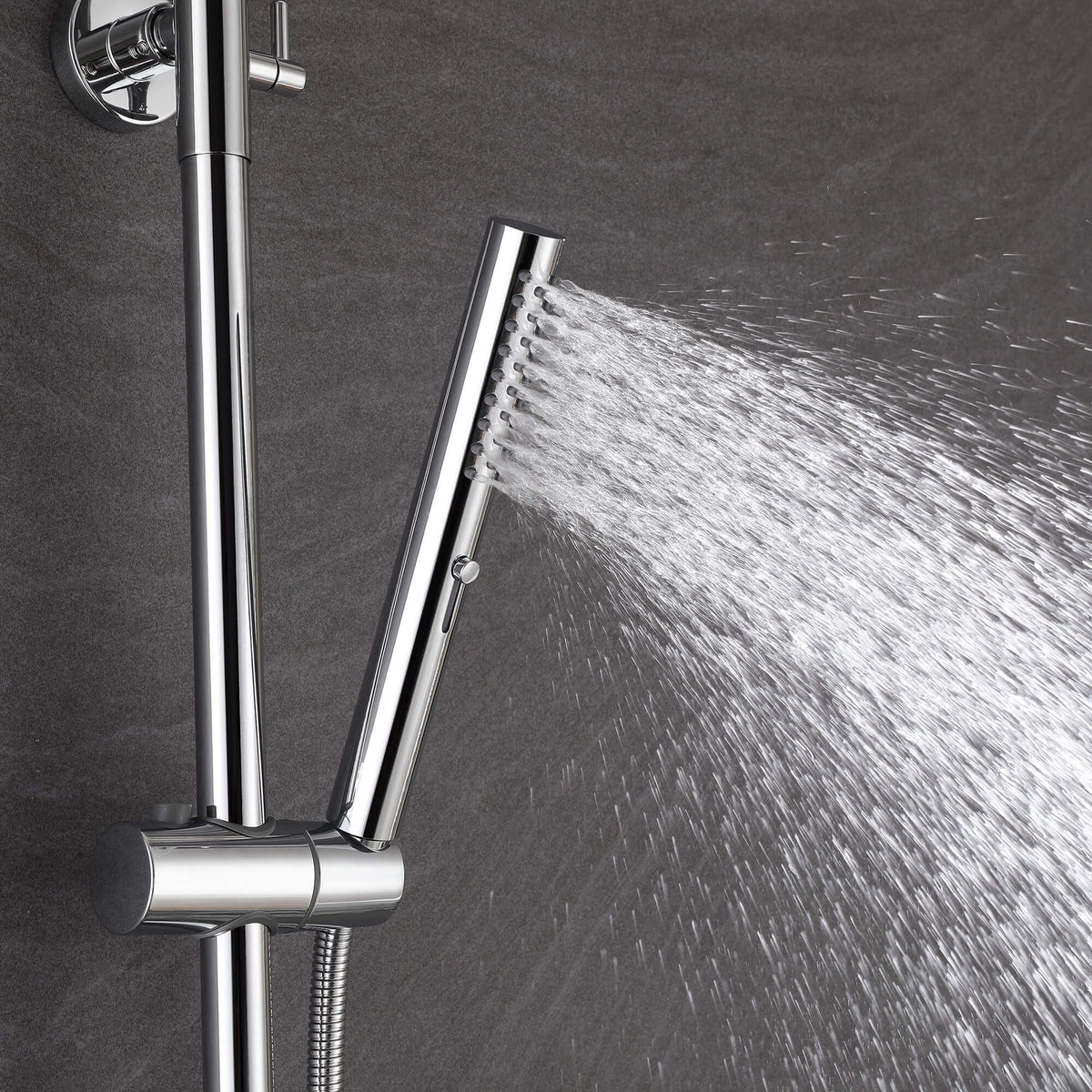 3-Function Thermostatic Shower Set with Rainfall Shower and Handheld Wand