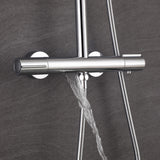 3-Function Thermostatic Shower Set with Rainfall Shower and Handheld Wand