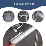 3-Function Thermostatic Shower Set with Rainfall Shower and Handheld Wand