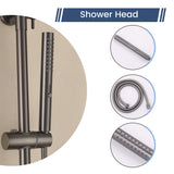 3-Function Thermostatic Shower Set with Rainfall Shower and Handheld Wand