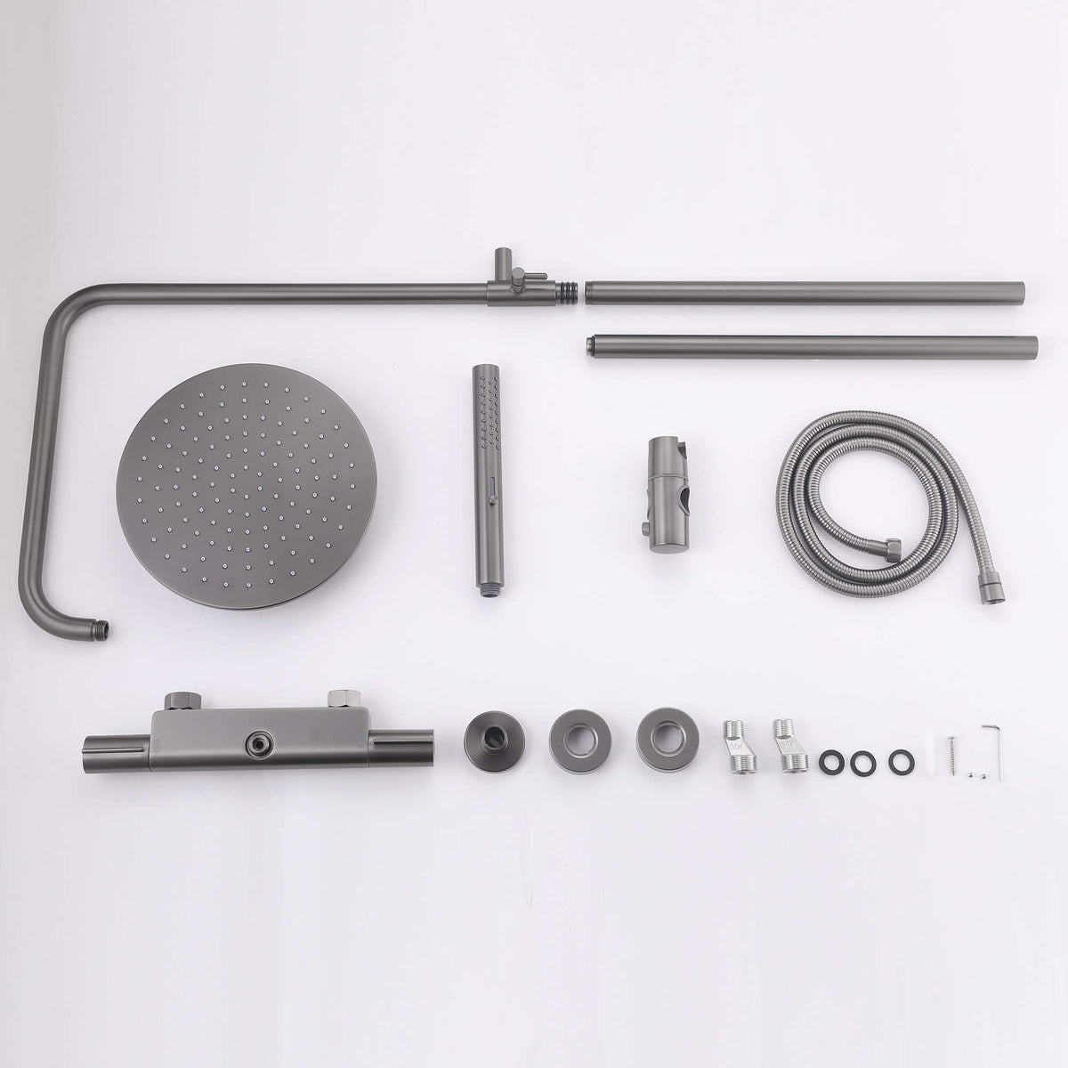 3-Function Thermostatic Shower Set with Rainfall Shower and Handheld Wand