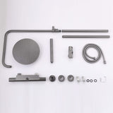 3-Function Thermostatic Shower Set with Rainfall Shower and Handheld Wand