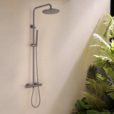 3-Function Thermostatic Shower Set with Rainfall Shower and Handheld Wand