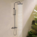 3-Function Thermostatic Shower Set with Rainfall Shower and Handheld Wand